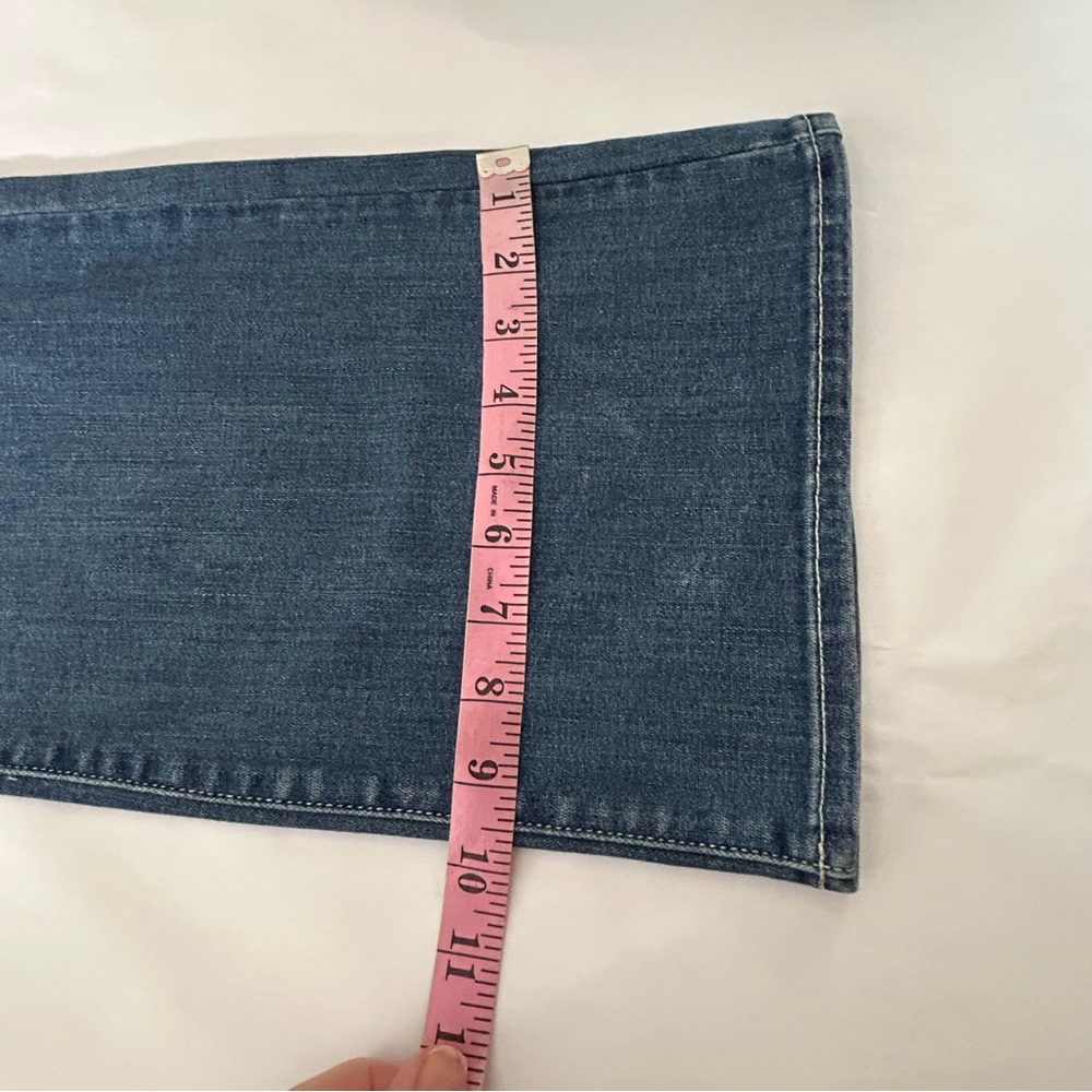 American Eagle Kick Boot Jeans Womens 14 X Long Dark Blue Denim Stretch Distress - Picture 10 of 14